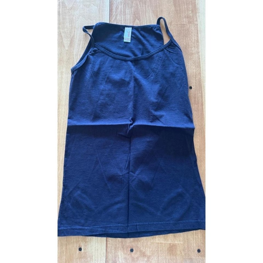Anvil Womens Navy Blue Spaghetti Strap Tank‎ Top 100% Cotton Size Small